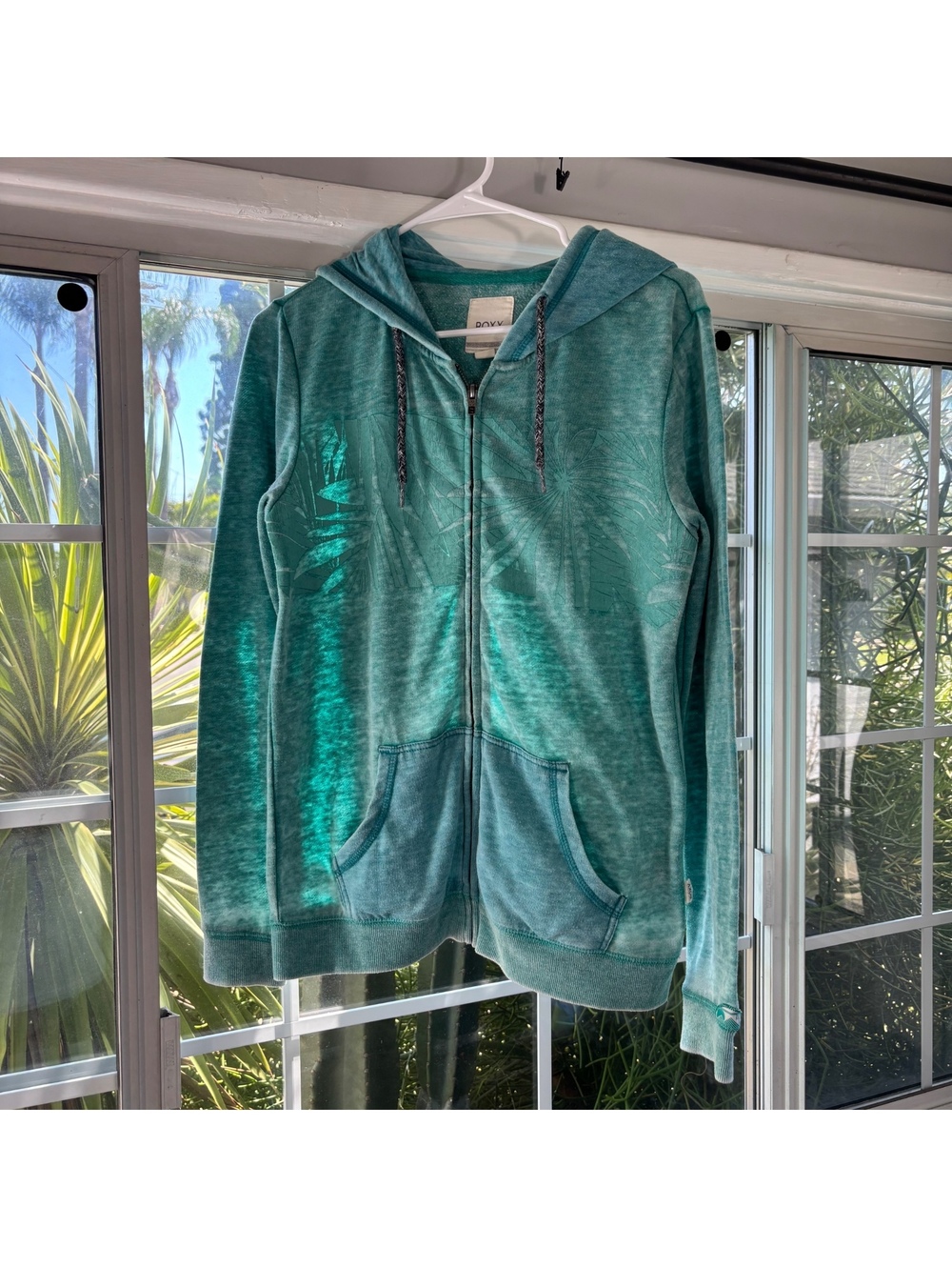 Teal Roxy zip hoodie